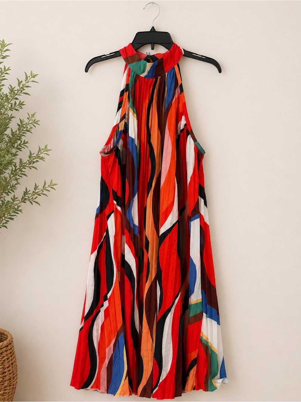 SHEIN Curve Multicolor Pleated Halter Maxi Dress 3XL - Picture 3 of 4